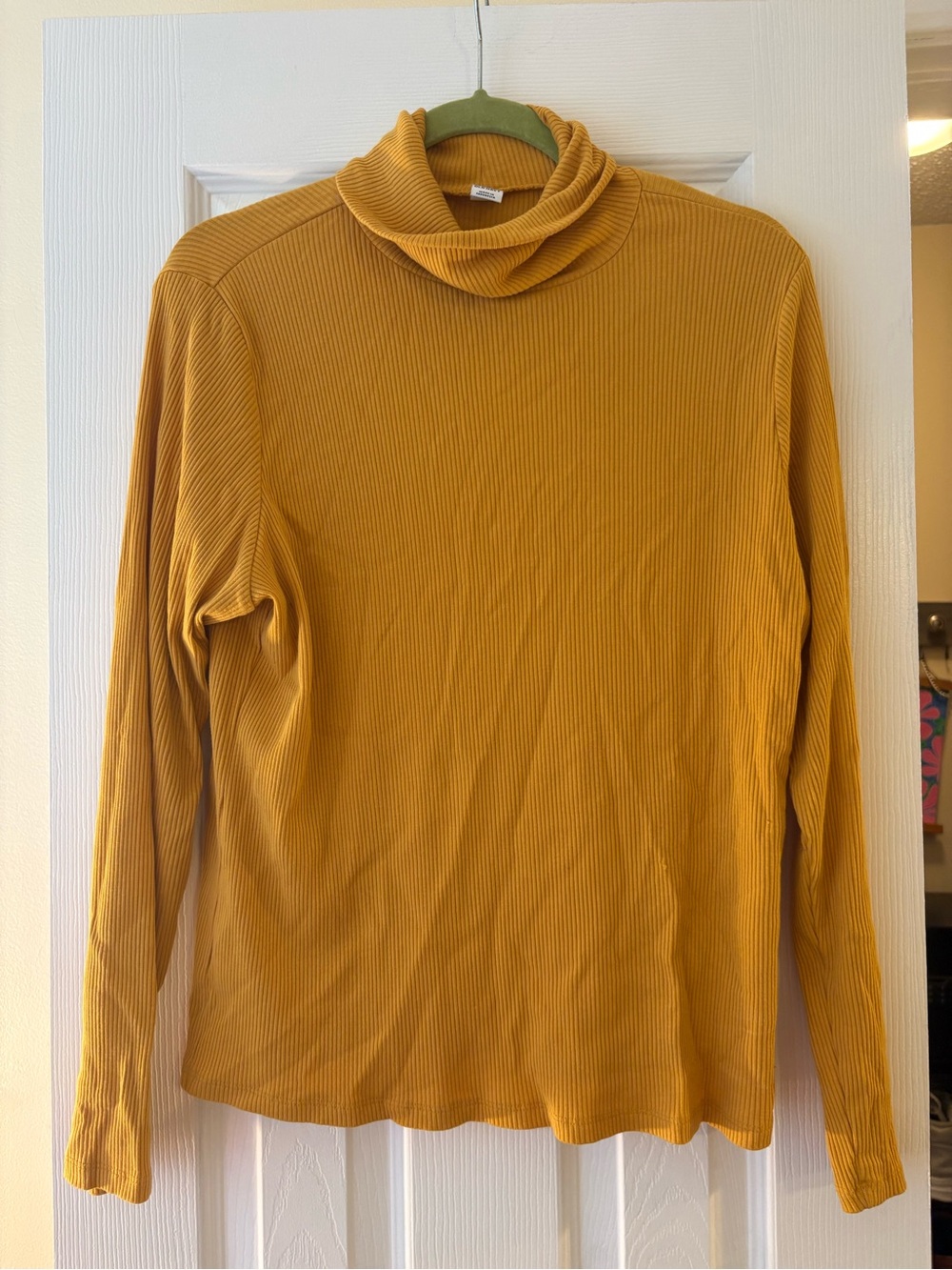 Old Navy Ribbed Mustard Turtleneck Top